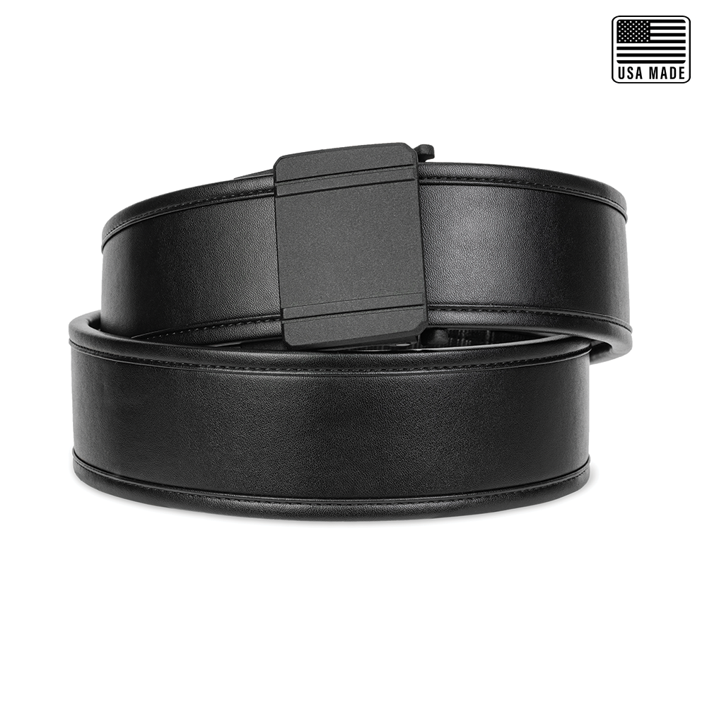Leather Wallet & Belt Set, Pure Titanium
