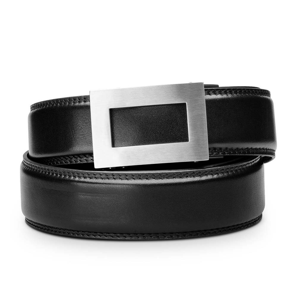 The SAUSALITO Black Double Ring Classic Leather Belt