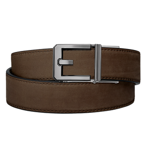 X SERIES BUCKLE  | COFFEE BUFFALO LEATHER GUN BELT 1.5"