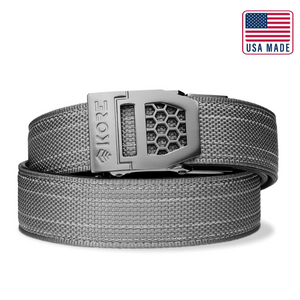 X SERIES BUCKLE  | USA MADE GRAY TACTICAL NYLON GUN BELT 1.5"