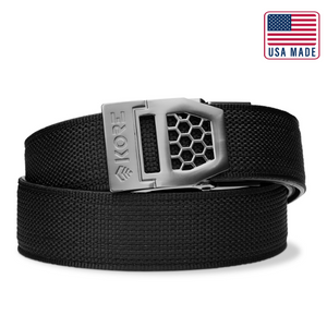 X6 GUNMETAL BUCKLE | USA BLACK TACTICAL NYLON GUN BELT