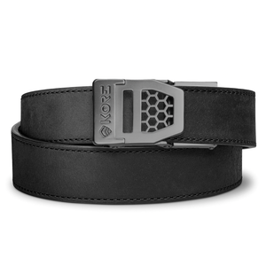 X6 GUNMETAL BUCKLE | BUFFALO LEATHER GUN BELT 1.5"