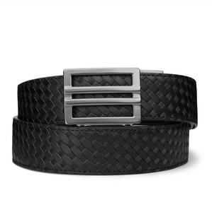 Kore Essentials X1 Gunmetal Buckle with BasketWeave 1.5" Micro Adjustable Ratcheting Gun Belt