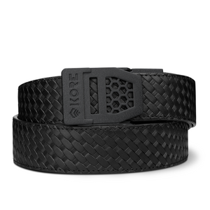 X6 BLACK BUCKLE | BASKETWEAVE GUN BELT 1.5"